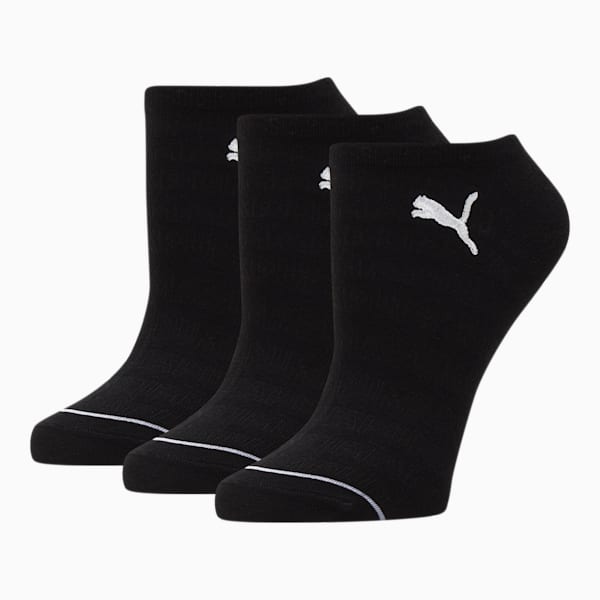 Women's No Show Socks [3 Pack], BLACK / WHITE, extralarge